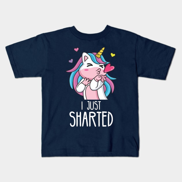 Im a unicorn and I just sharted, sorry! Kids T-Shirt by Crazy Collective